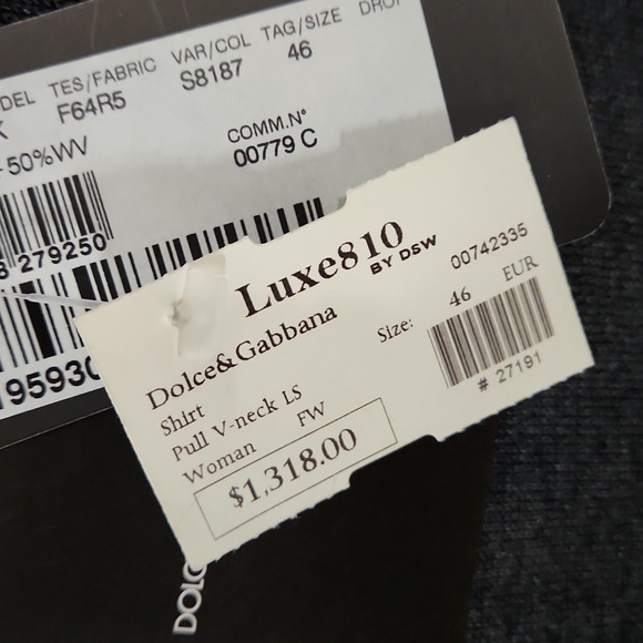 Nwt Dolce & Gabbana Cashmere & Silk Vneck Sweater - Picture 10 of 14